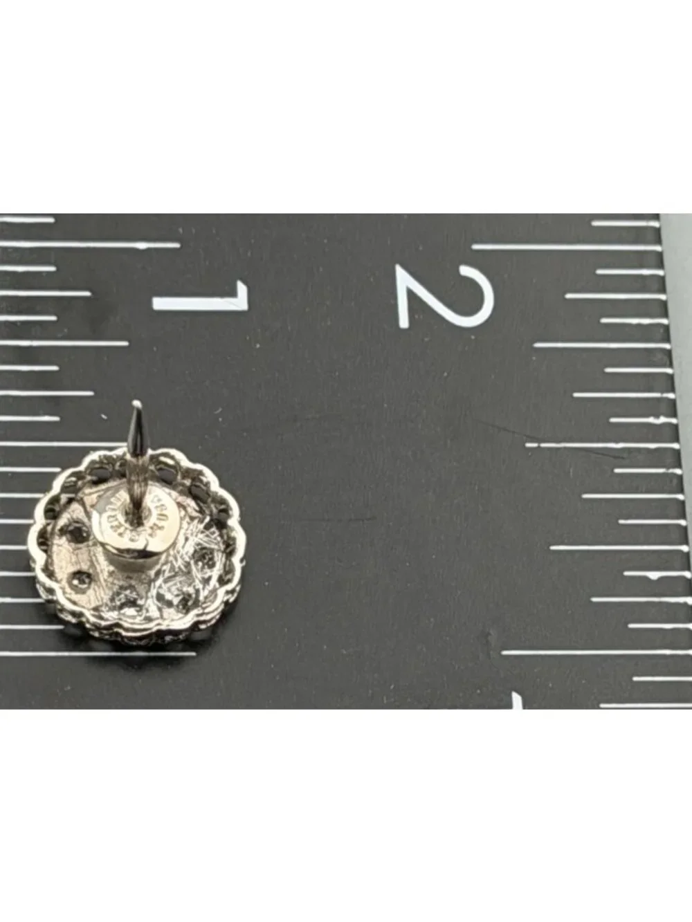 Vintage Cufflinks Sterling Silver Starburst Tie Tack & Links Set Diamond Accents